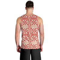 Red Ngatu Pattern Malo e Lelei Tonga Men Tank Top