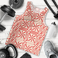Red Ngatu Pattern Malo e Lelei Tonga Men Tank Top