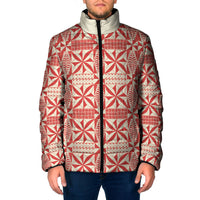 Red Ngatu Pattern Malo e Lelei Tonga Padded Jacket