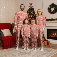 Red Ngatu Pattern Malo e Lelei Tonga Christmas Pajama Set