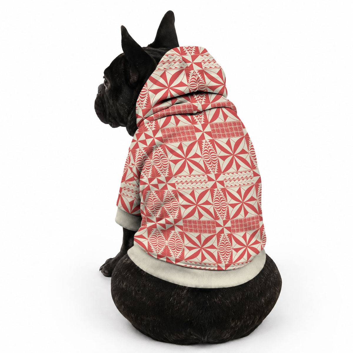 Red Ngatu Pattern Malo e Lelei Tonga Pet Hoodie