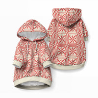 Red Ngatu Pattern Malo e Lelei Tonga Pet Hoodie