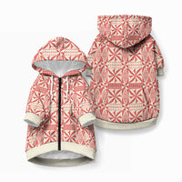 Red Ngatu Pattern Malo e Lelei Tonga Pet Hoodie