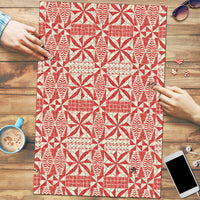 Red Ngatu Pattern Malo e Lelei Tonga Puzzle LT14 Red - Polynesian Pride