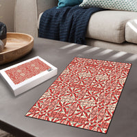 Red Ngatu Pattern Malo e Lelei Tonga Puzzle LT14 - Polynesian Pride