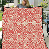 Red Ngatu Pattern Malo e Lelei Tonga Quilt
