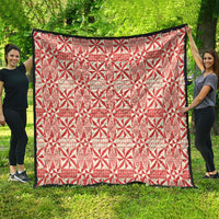 Red Ngatu Pattern Malo e Lelei Tonga Quilt