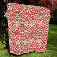Red Ngatu Pattern Malo e Lelei Tonga Quilt