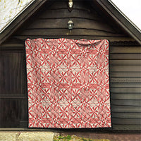 Red Ngatu Pattern Malo e Lelei Tonga Quilt
