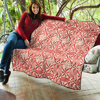Red Ngatu Pattern Malo e Lelei Tonga Quilt