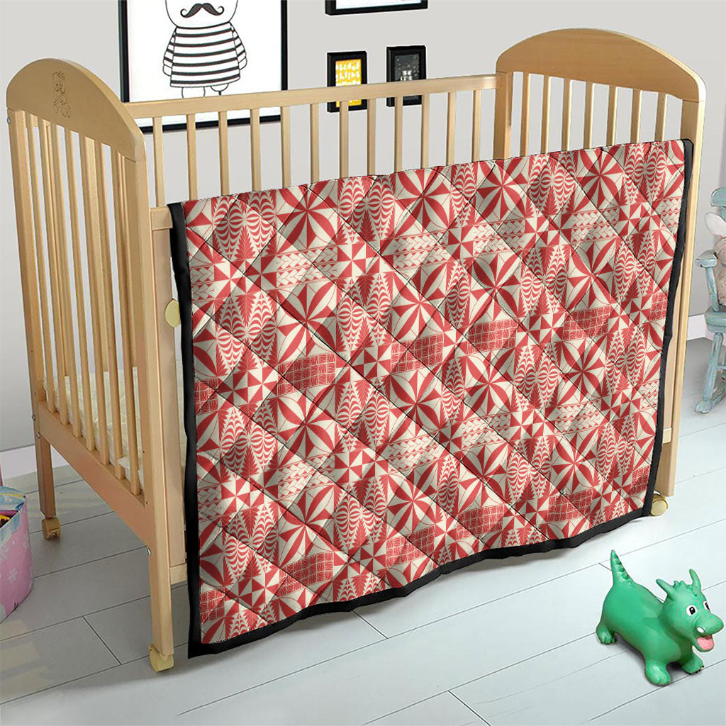 Red Ngatu Pattern Malo e Lelei Tonga Quilt