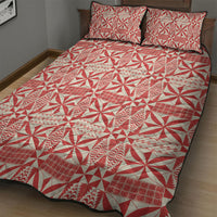 Red Ngatu Pattern Malo e Lelei Tonga Quilt Bed Set