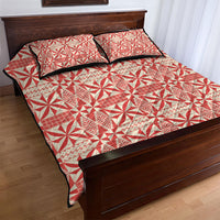 Red Ngatu Pattern Malo e Lelei Tonga Quilt Bed Set