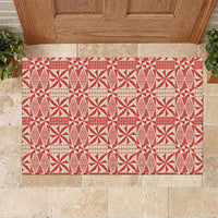 Red Ngatu Pattern Malo e Lelei Tonga Rubber Doormat