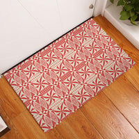 Red Ngatu Pattern Malo e Lelei Tonga Rubber Doormat