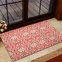 Red Ngatu Pattern Malo e Lelei Tonga Rubber Doormat