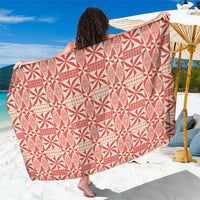 Red Ngatu Pattern Malo e Lelei Tonga Sarong