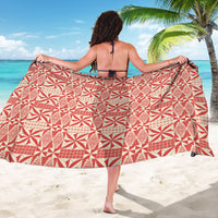 Red Ngatu Pattern Malo e Lelei Tonga Sarong