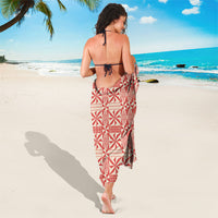 Red Ngatu Pattern Malo e Lelei Tonga Sarong