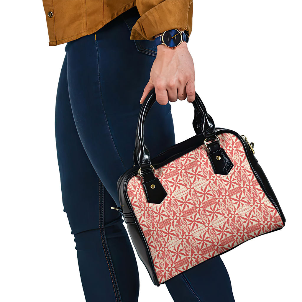 Red Ngatu Pattern Malo e Lelei Tonga Shoulder Handbag