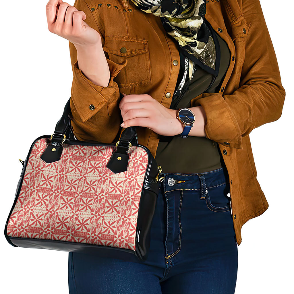 Red Ngatu Pattern Malo e Lelei Tonga Shoulder Handbag