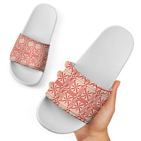 Red Ngatu Pattern Malo e Lelei Tonga Slide Sandals