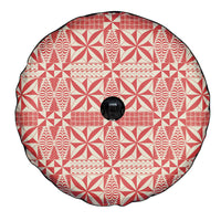 Red Ngatu Pattern Malo e Lelei Tonga Spare Tire Cover