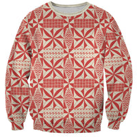 Red Ngatu Pattern Malo e Lelei Tonga Sweatshirt