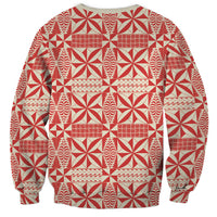 Red Ngatu Pattern Malo e Lelei Tonga Sweatshirt