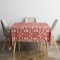 Red Ngatu Pattern Malo e Lelei Tonga Tablecloth