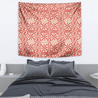 Red Ngatu Pattern Malo e Lelei Tonga Tapestry