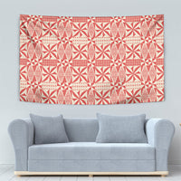 Red Ngatu Pattern Malo e Lelei Tonga Tapestry