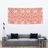Red Ngatu Pattern Malo e Lelei Tonga Tapestry