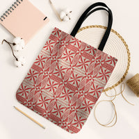 Red Ngatu Pattern Malo e Lelei Tonga Tote Bag