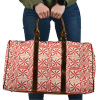 Red Ngatu Pattern Malo e Lelei Tonga Travel Bag