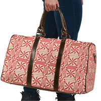 Red Ngatu Pattern Malo e Lelei Tonga Travel Bag