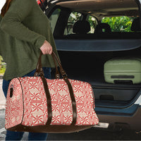 Red Ngatu Pattern Malo e Lelei Tonga Travel Bag