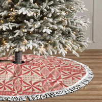 Red Ngatu Pattern Malo e Lelei Tonga Tree Skirt