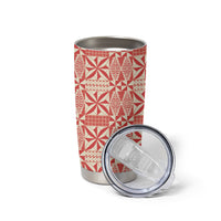 Red Ngatu Pattern Malo e Lelei Tonga Tumbler Cup