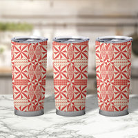 Red Ngatu Pattern Malo e Lelei Tonga Tumbler Cup