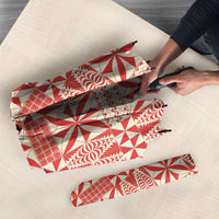 Red Ngatu Pattern Malo e Lelei Tonga Umbrella