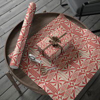 Red Ngatu Pattern Malo e Lelei Tonga Wrapping Paper