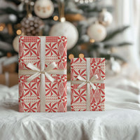 Red Ngatu Pattern Malo e Lelei Tonga Wrapping Paper