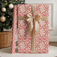 Red Ngatu Pattern Malo e Lelei Tonga Wrapping Paper