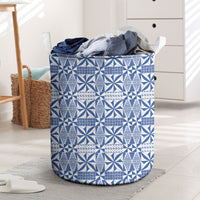 Blue Ngatu Pattern Malo e Lelei Tonga Laundry Basket