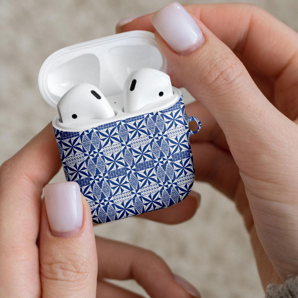 Blue Ngatu Pattern Malo e Lelei Tonga AirPods Case