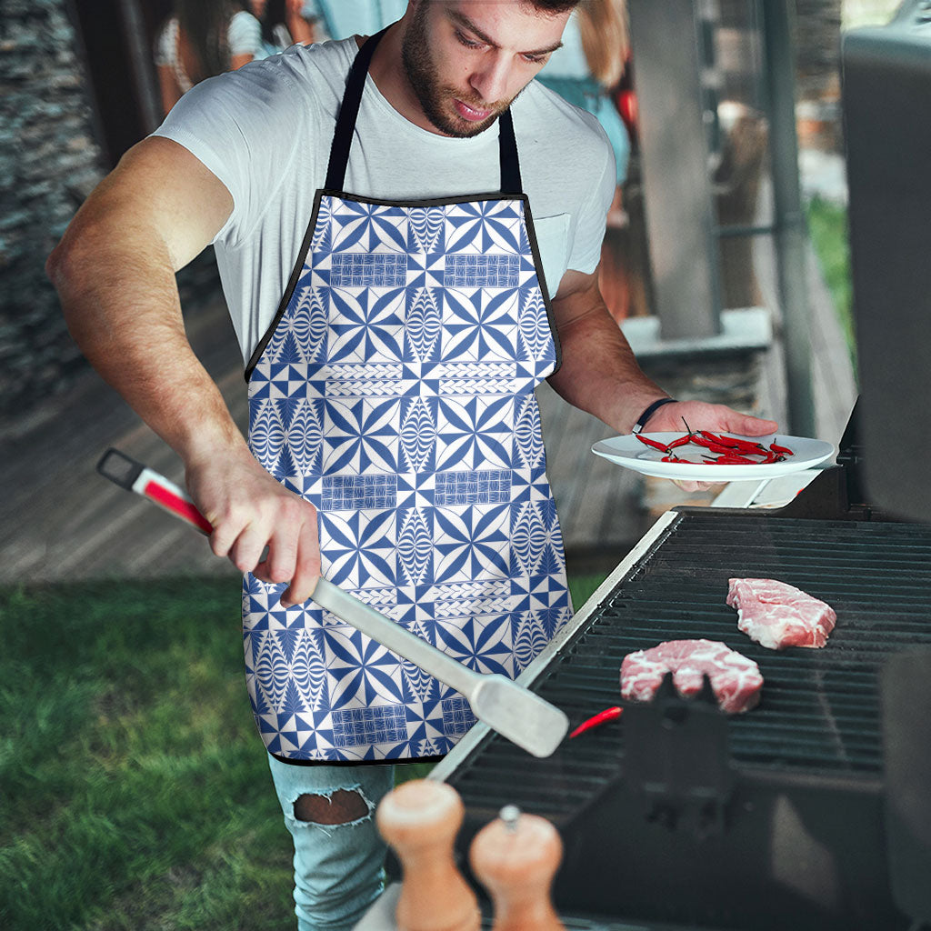 Blue Ngatu Pattern Malo e Lelei Tonga Apron
