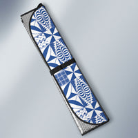 Blue Ngatu Pattern Malo e Lelei Tonga Auto Sun Shade