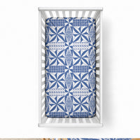 Blue Ngatu Pattern Malo e Lelei Tonga Baby Bed Cover