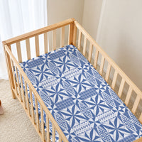 Blue Ngatu Pattern Malo e Lelei Tonga Baby Bed Cover